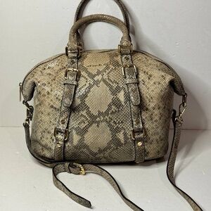 Michael Kors Leather Snakeskin Handbag Satchel Crossbody Bag